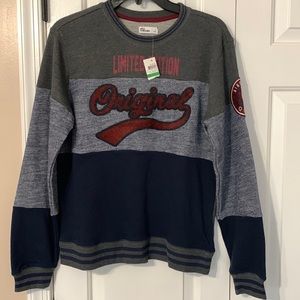 Boys New fleece sweatshirt, Large, blue/gray